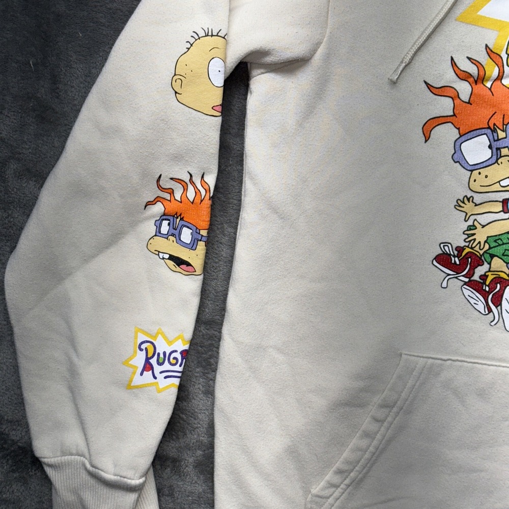 Nickelodeon Rugrats Mens Hoodie‎ Small Beige Sweatshirt Pullover Sweater - Picture 5 of 15